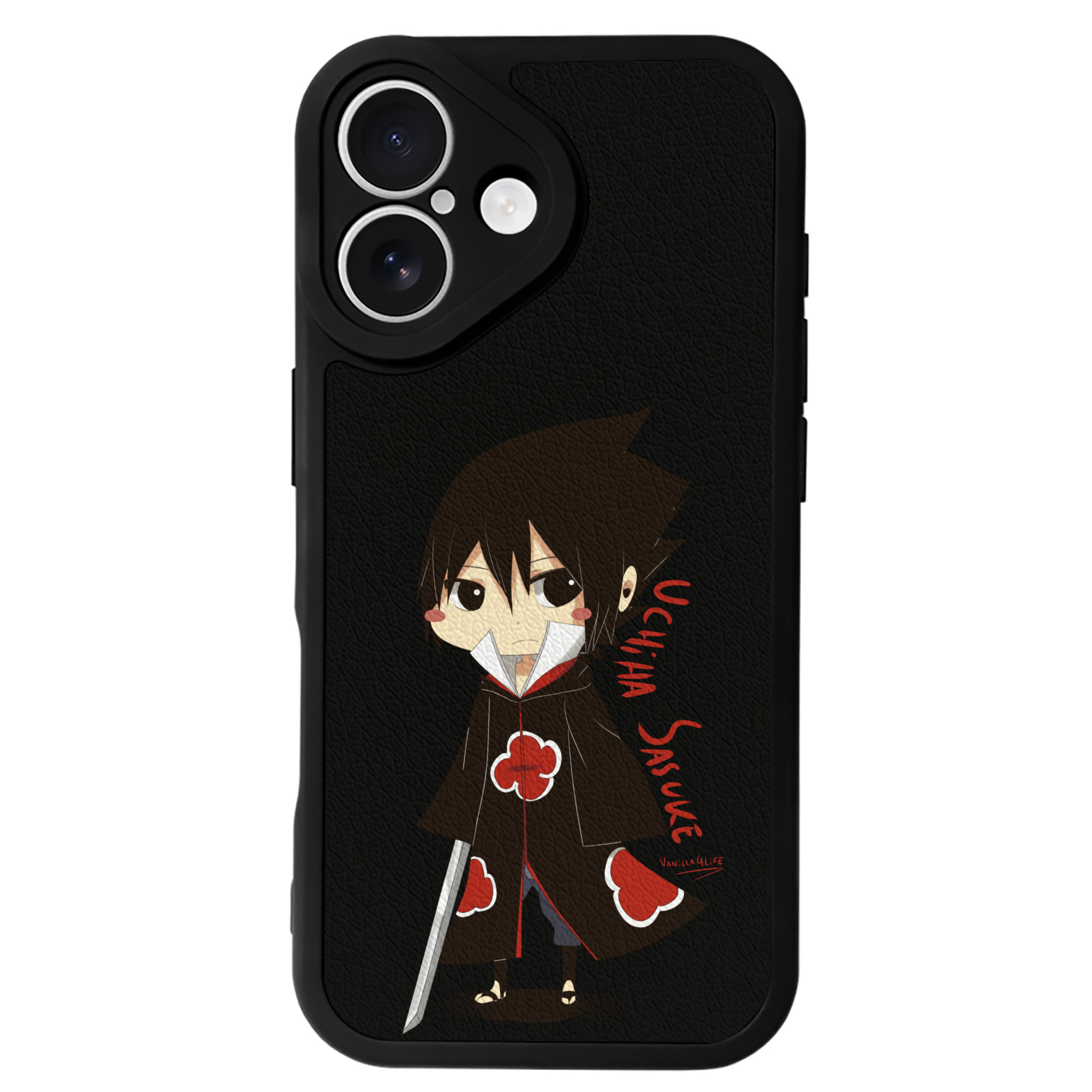（画像用） NARUTO -ナルト- うちは サスケ Uchiha Sasuke 【iPhone 16シリーズ対応】シリコンスマホケース（レザー調） 材質：シリコン